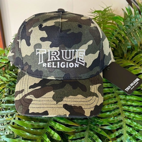 Brand New True Religion Camo Logo Adjustable Snap Baseball Cap Embroidered Hat - Picture 1 of 13